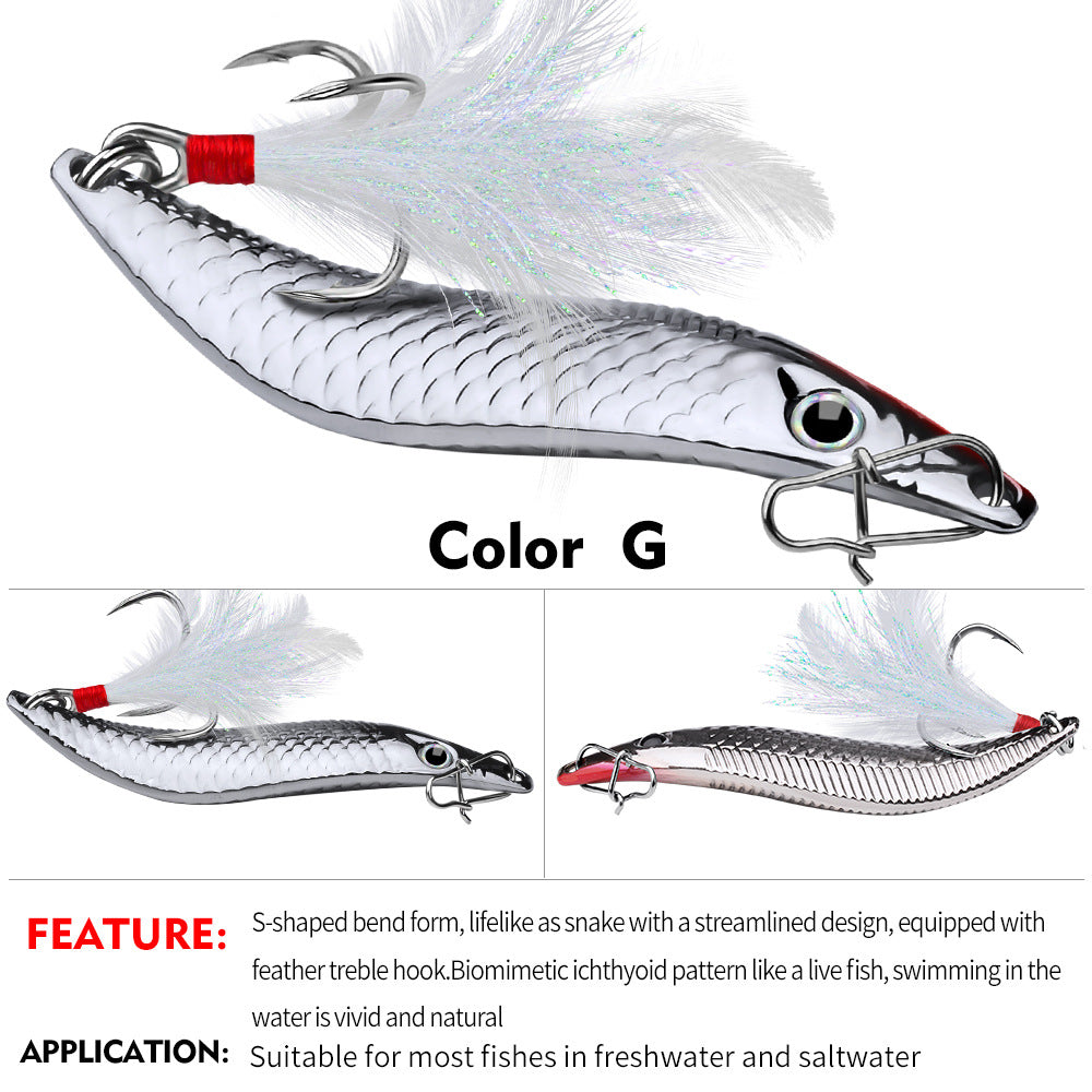 Luya Glitter S Metal Warped Mouth Bass Iron Plate Dummy