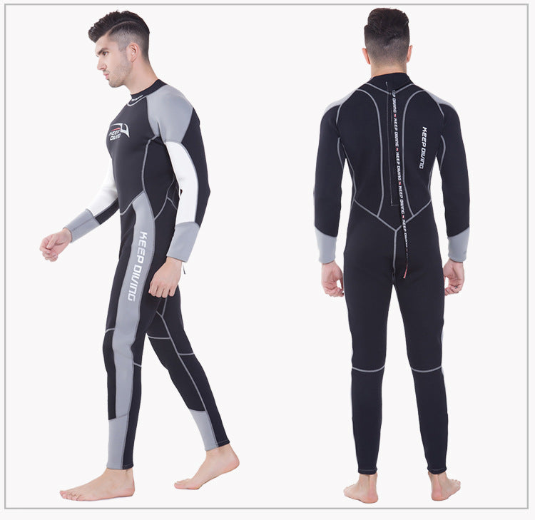 Long-sleeved One-piece Sun Protection Warm And Wear-resistant Wetsuit Men's Winter Swimsuit