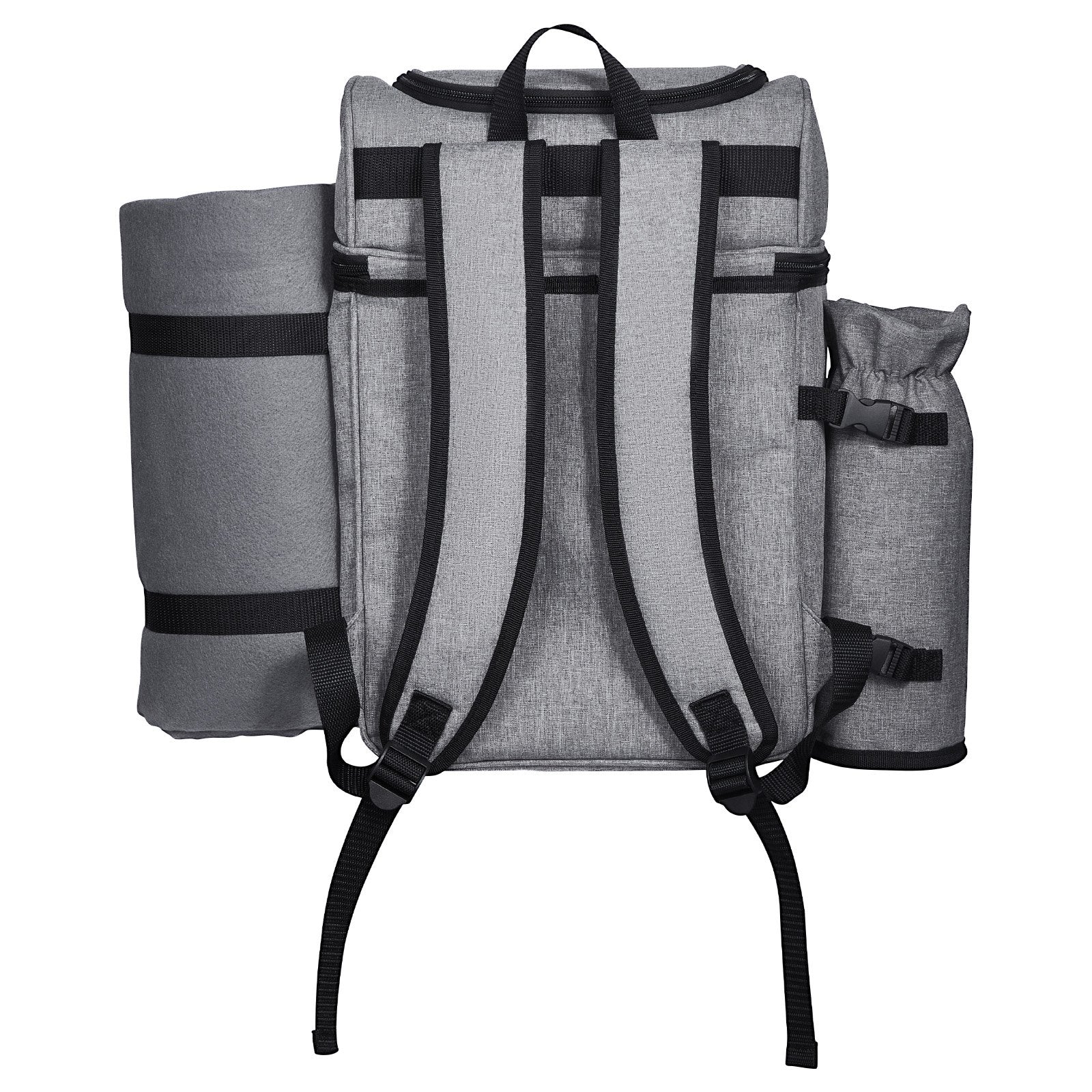 Beach Picnic Backpack Bag For 4 Person With Cooler Compartment Grey