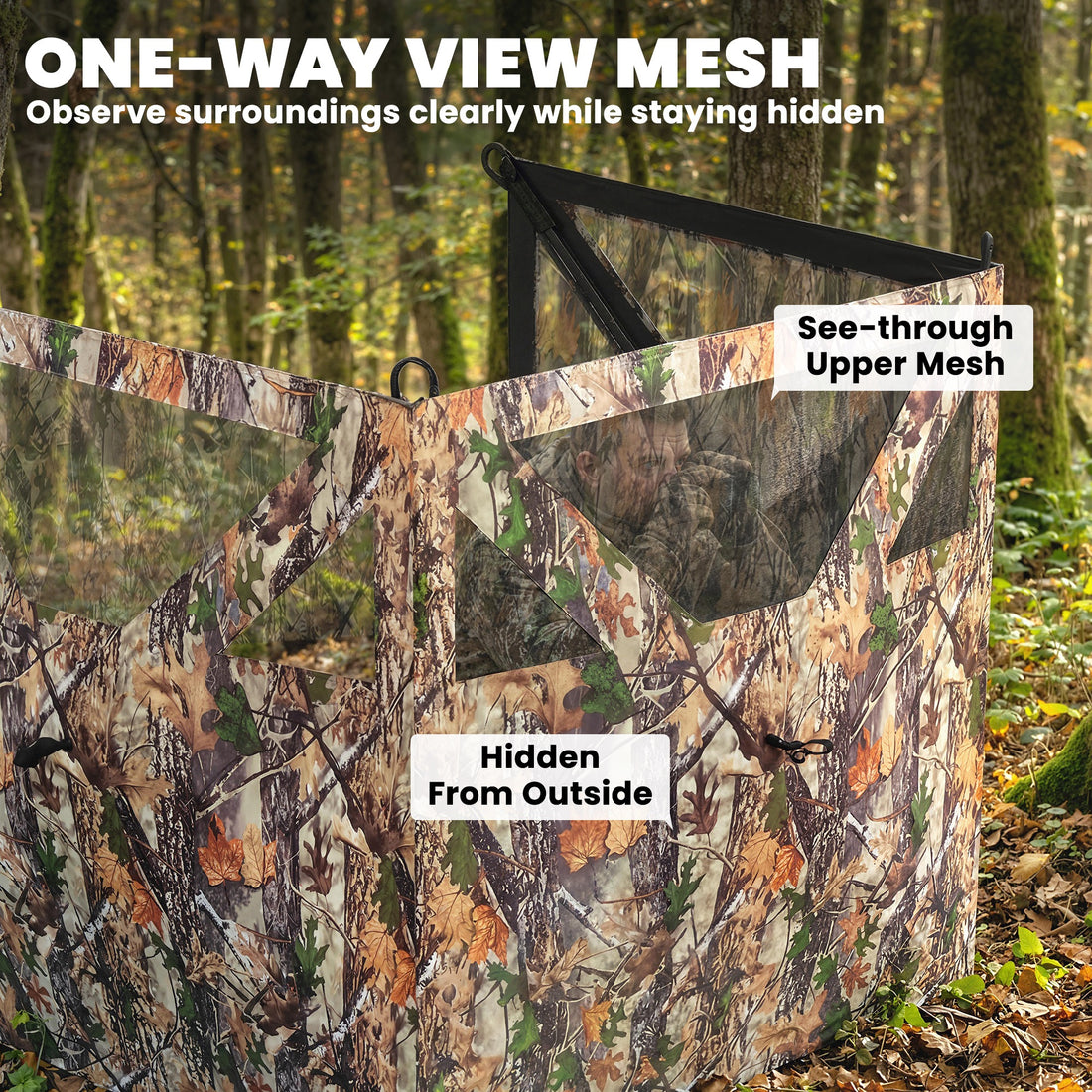 Camping Hunting Blind, 3-Panel Blind See Through for Hunting Camping 176" x 58.3" Camouflage