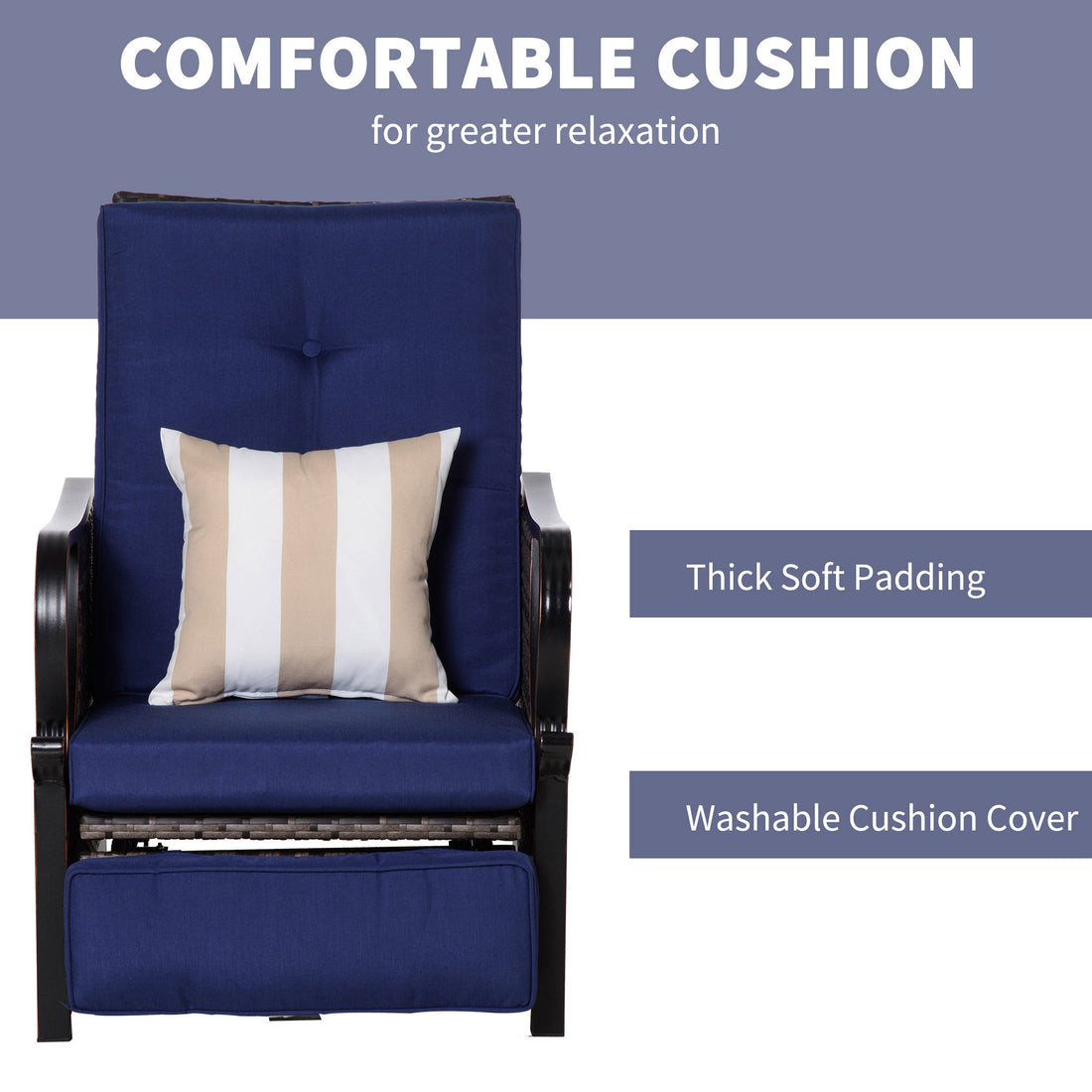 Outdoor Recliner Chair with Cushion