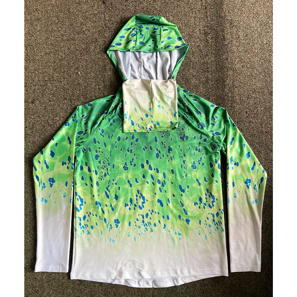 Fishing Hoodie Sailing Shirt Surfing Face Cover Neck Summer Men Long Sleeve Hunting Jersey Camisa De Pesca Performance Fish Gear Beach Tops Wear Climbing Uniform Angling