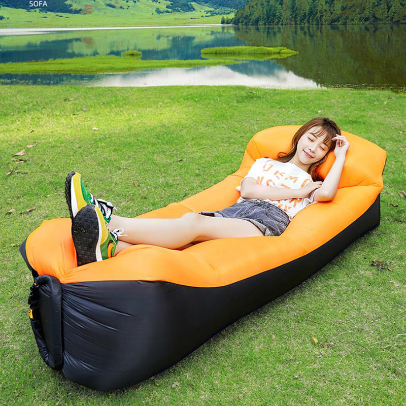 Camping Air Folding Lunch Break Net Celebrity Inflatable Mattress Lazy Sofa Recliner Single Portable Outdoor