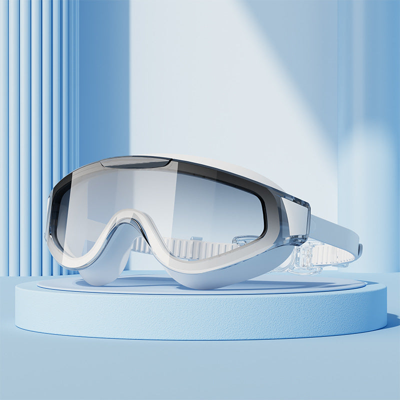 Large Frame Swimming Gradient Electroplating Silicone Goggles