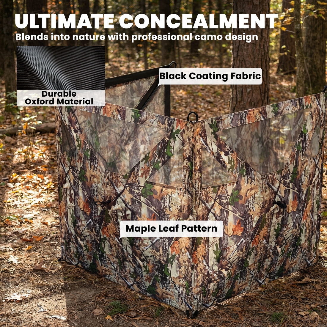 Camping Hunting Blind, 3-Panel Blind See Through for Hunting Camping 176" x 58.3" Camouflage