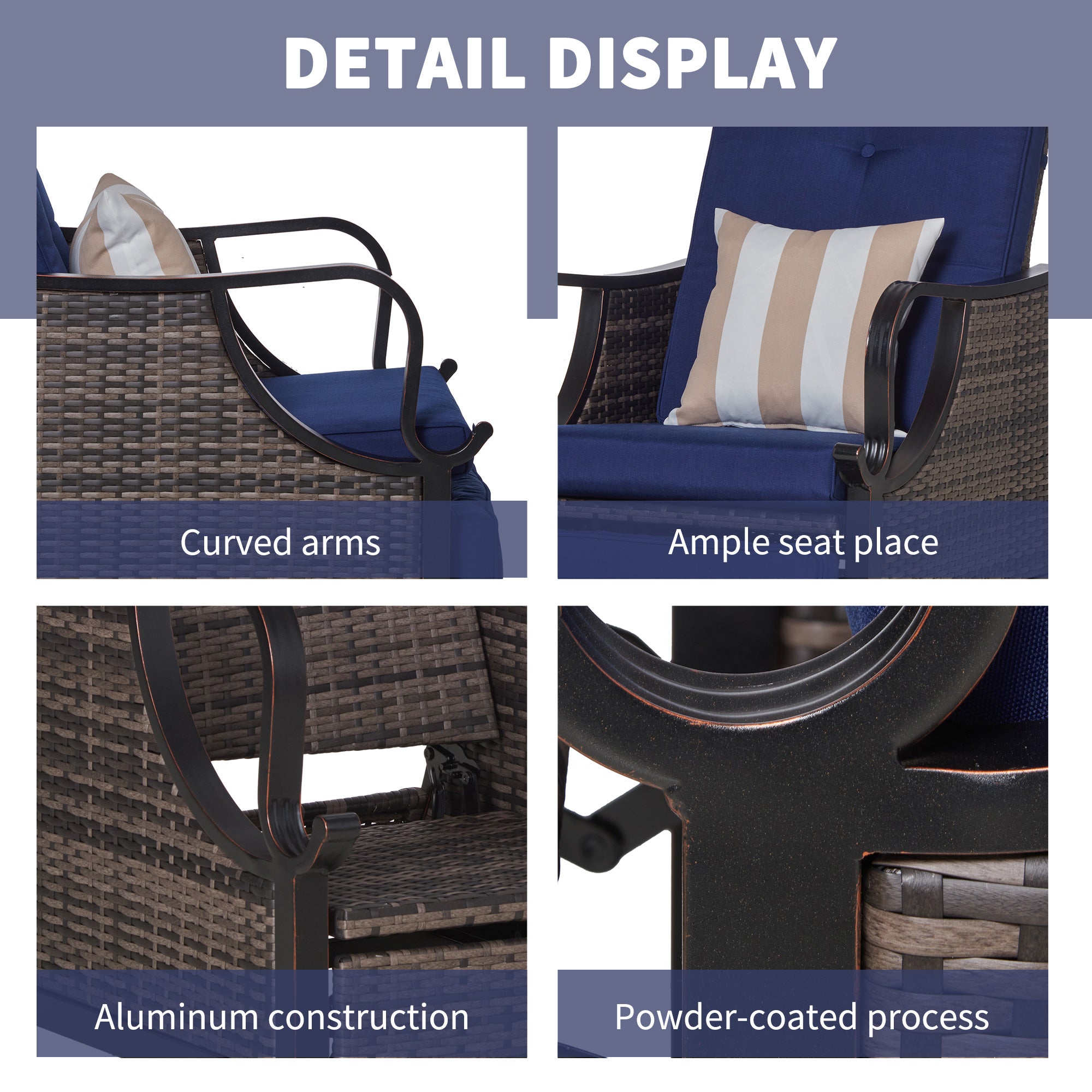 Outdoor Recliner Chair with Cushion