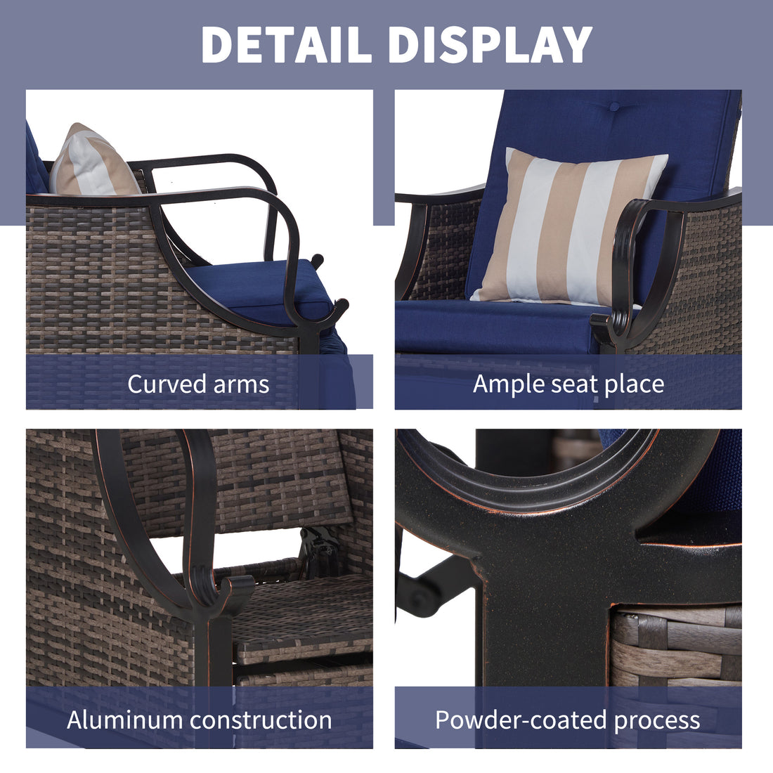 Outdoor Recliner Chair with Cushion