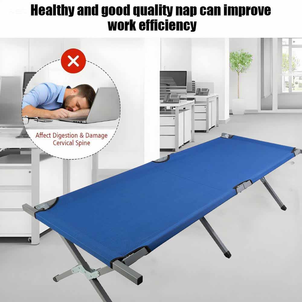 Marching Bed Outdoor Camping Bed, Foldable Lightweight Bed, Portable Camping Bed With Portable Bag, Suitable For Adult Hiking And Hunting Trips Blue