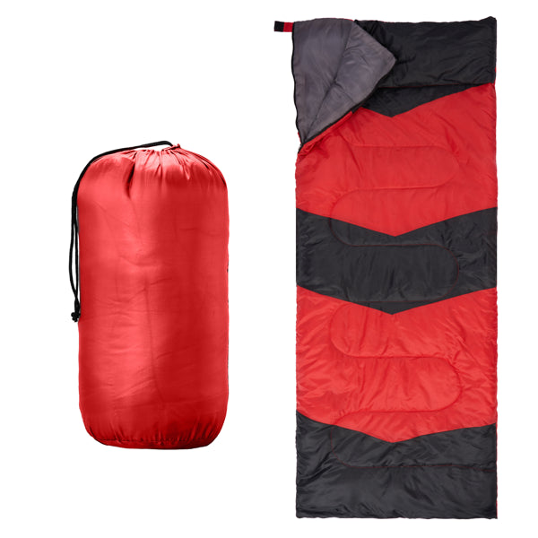 Lightweight Sleeping Bag For Backpacking, Hiking, Waterproof Compact Envelope Sleeping Bag For Cold & Warm Weather, Red