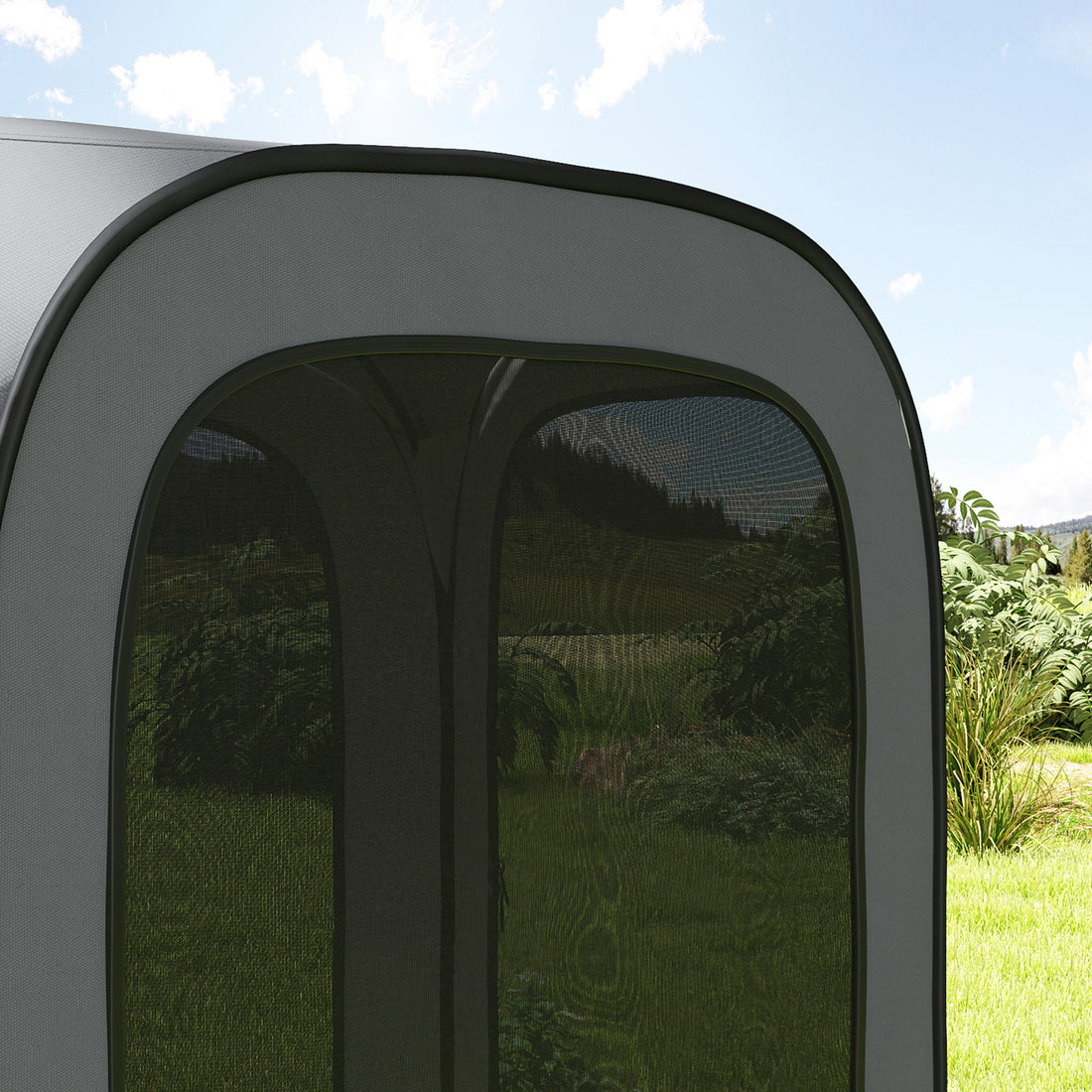11 x 11ft Pop Up Screen Tent, UPF50+ Portable Camping Gazebo Screen House with Carry Bag, Dark Gray