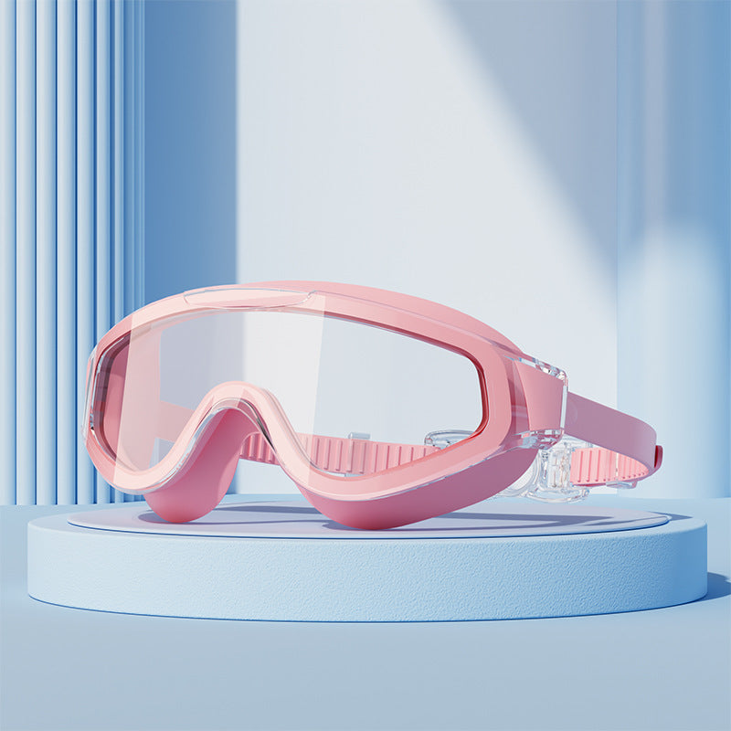 Large Frame Swimming Gradient Electroplating Silicone Goggles