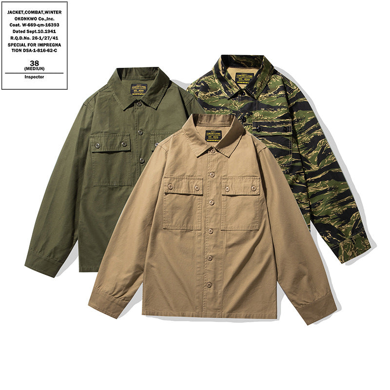 Tiger Pattern Camouflage Long Sleeve Shirt