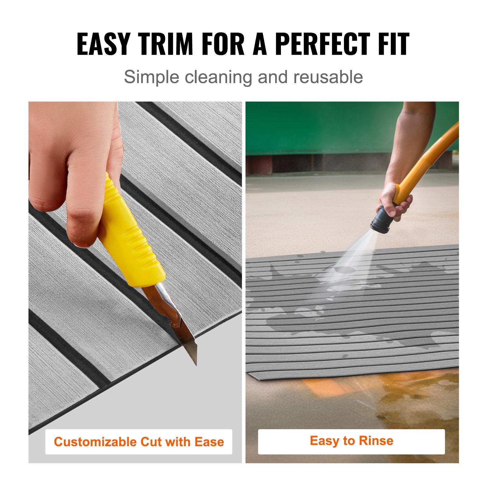 Boat Flooring, EVA Foam Boat Decking 94.5" X 35.4", Non-Slip Self-Adhesive Flooring, 23.2 Sq.ft Marine Carpet For Boats, Yacht, Pontoon, Kayak Decking