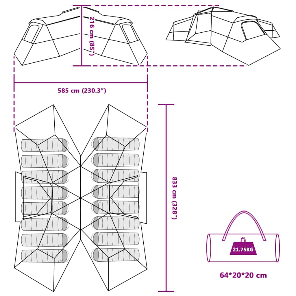 Family Tent 833 x Polyester   Family Tent 833