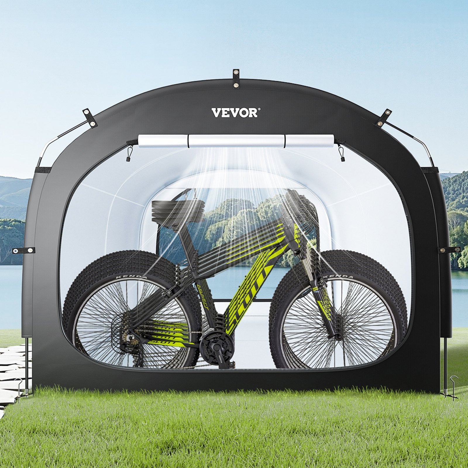 Outdoor Bike Storage Tent Spacious Waterproof Bike Tent For 5 Bikes