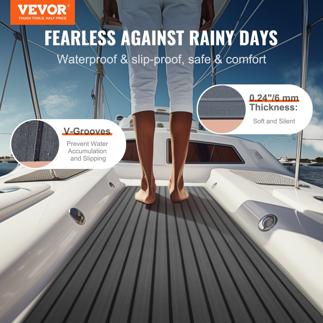 Boat Flooring, EVA Foam Boat Decking 94.5" X 17.7", Non-Slip Self-Adhesive Flooring, 11.6 Sq.ft Marine Carpet For Boats, Yacht, Pontoon, Kayak Decking