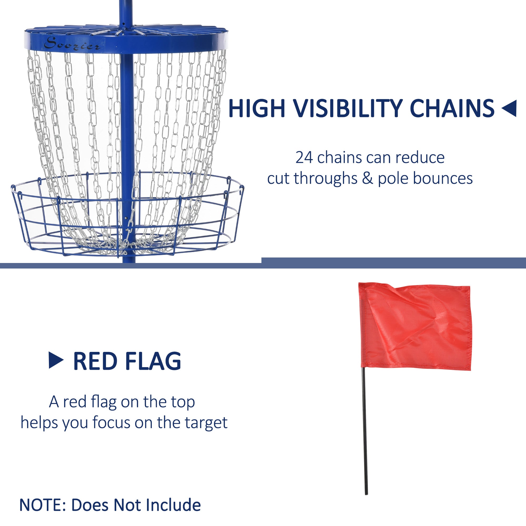 Portable Disc Golf Basket Target With 24-Chain, Travel Bag, Dark Blue