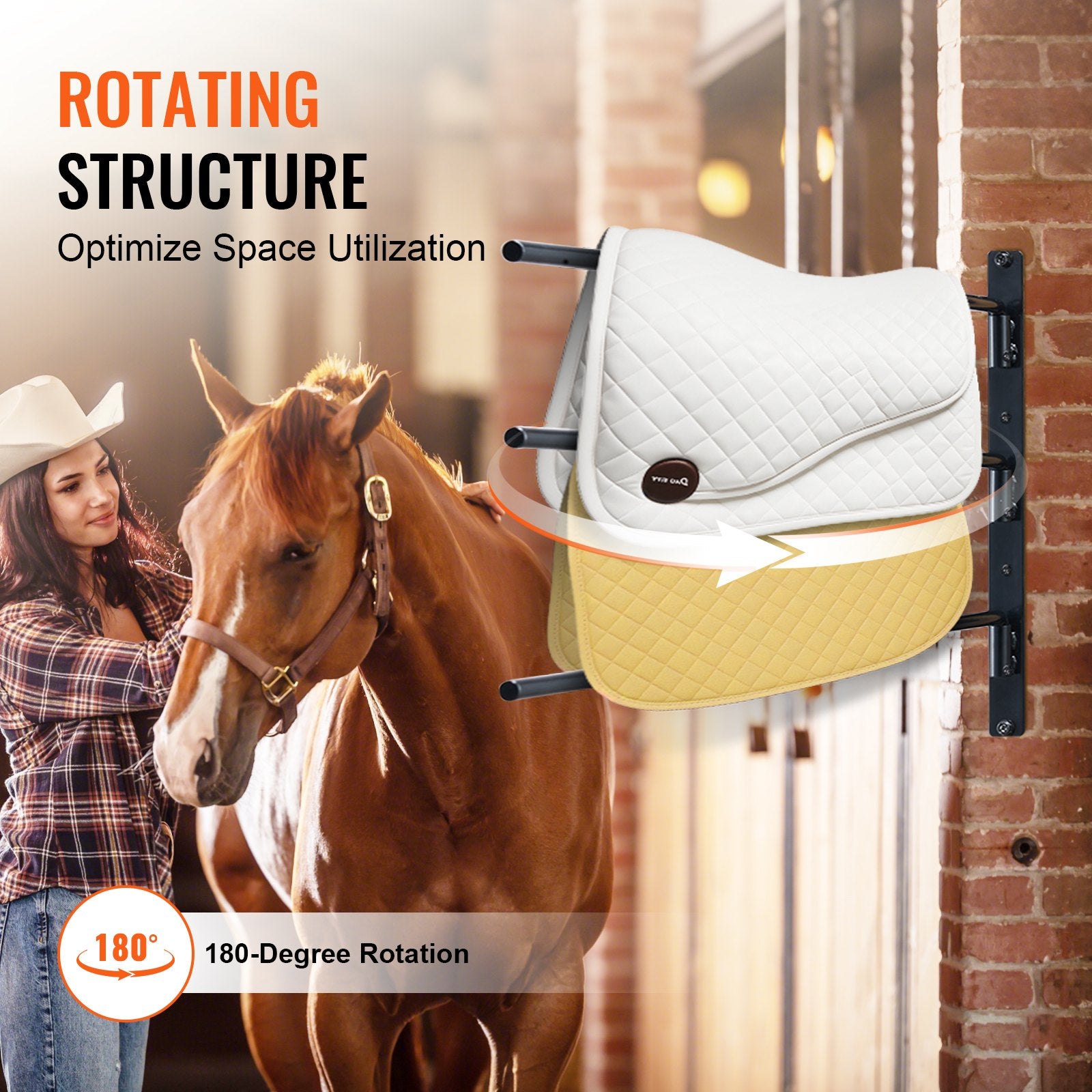 Wall Mounted Saddle Rack, 30.9 X 29.9 X 5.5 In, 2 Packs Swing Out Saddle Holder, Three Tiers Horse Saddle Stand, Space Saving Horse Pad And Blanket Rack For Tack Room Organization