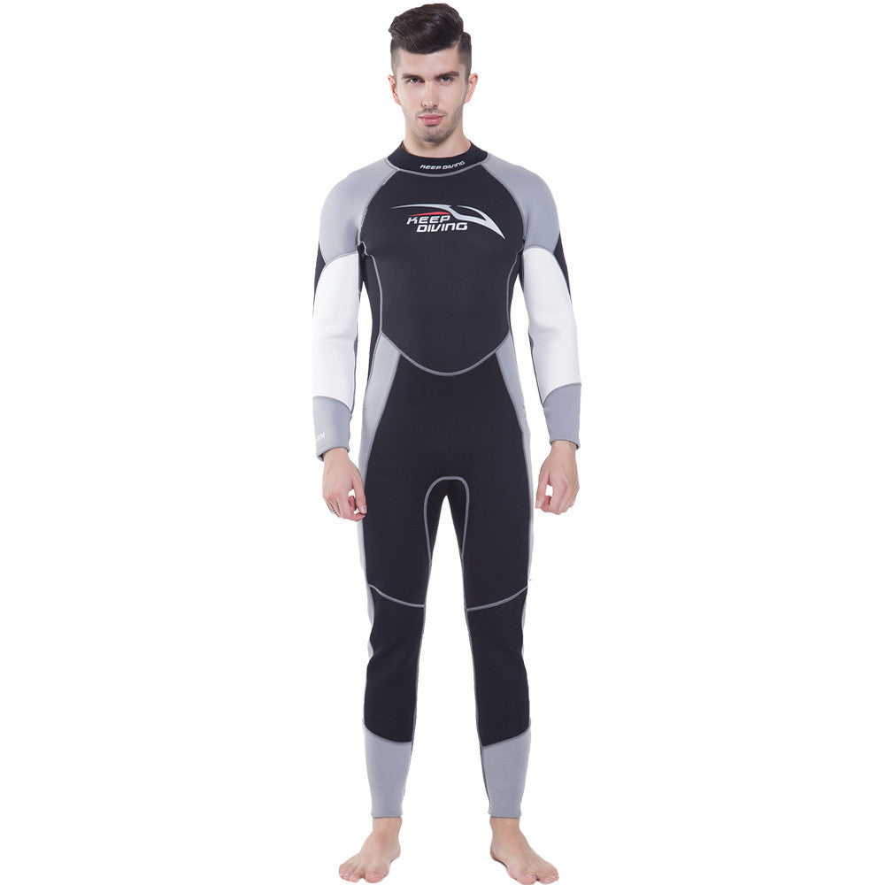 Long-sleeved One-piece Sun Protection Warm And Wear-resistant Wetsuit Men's Winter Swimsuit