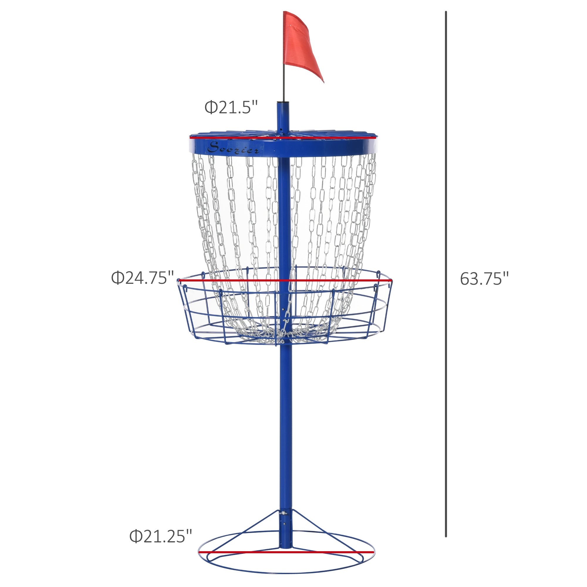 Portable Disc Golf Basket Target with 24-Chain