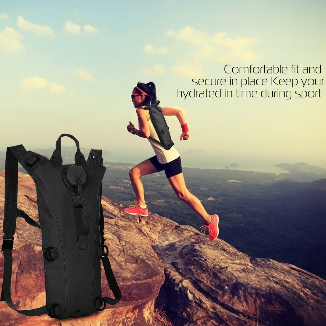 1Pc 3L Tactical Hydration Pack  Water Bladder Adjustable Water Drink Backpack For Hiking Cycling Climbing Running