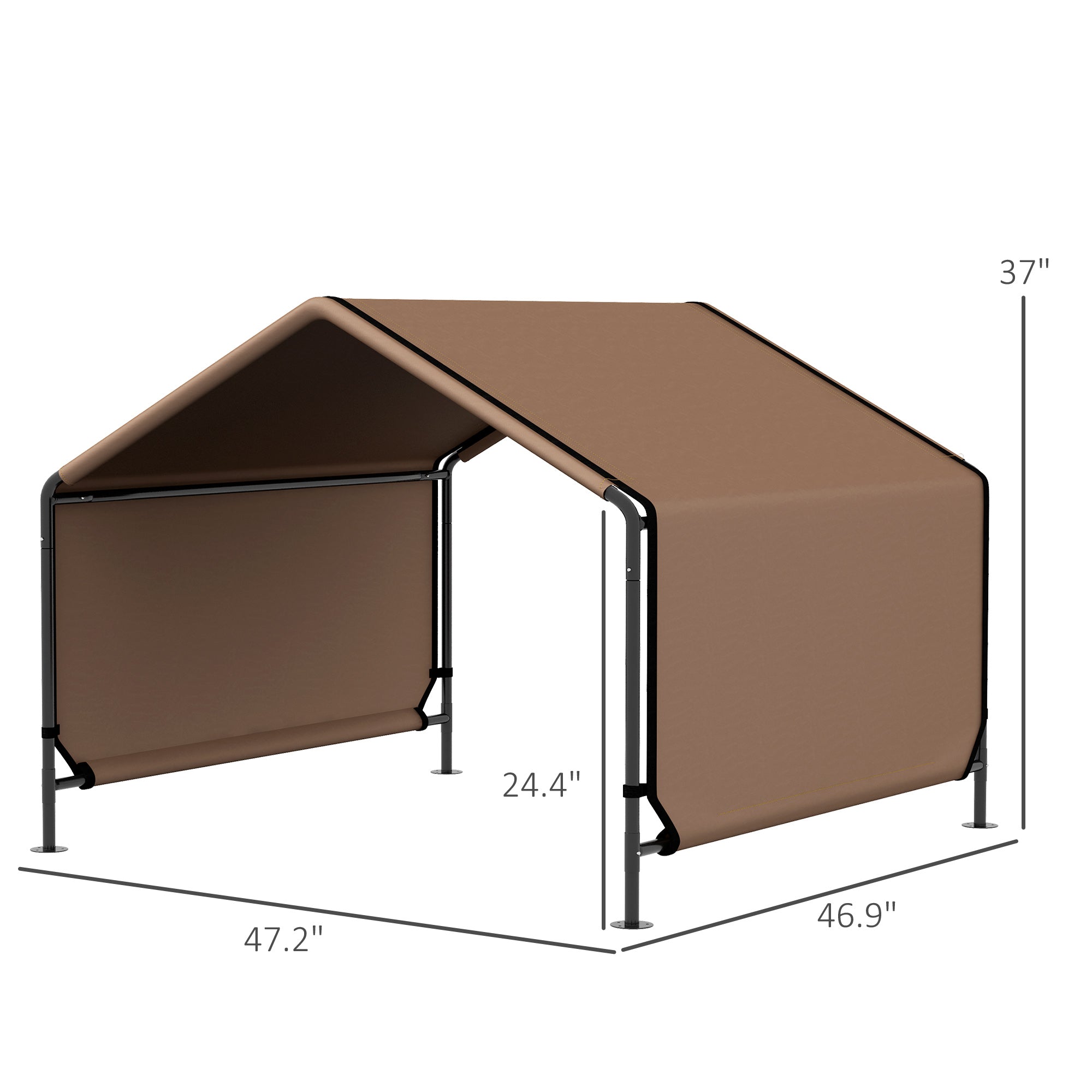 Portable Dog Tent Water Resistant For Outdoor Shade Protection, Brown