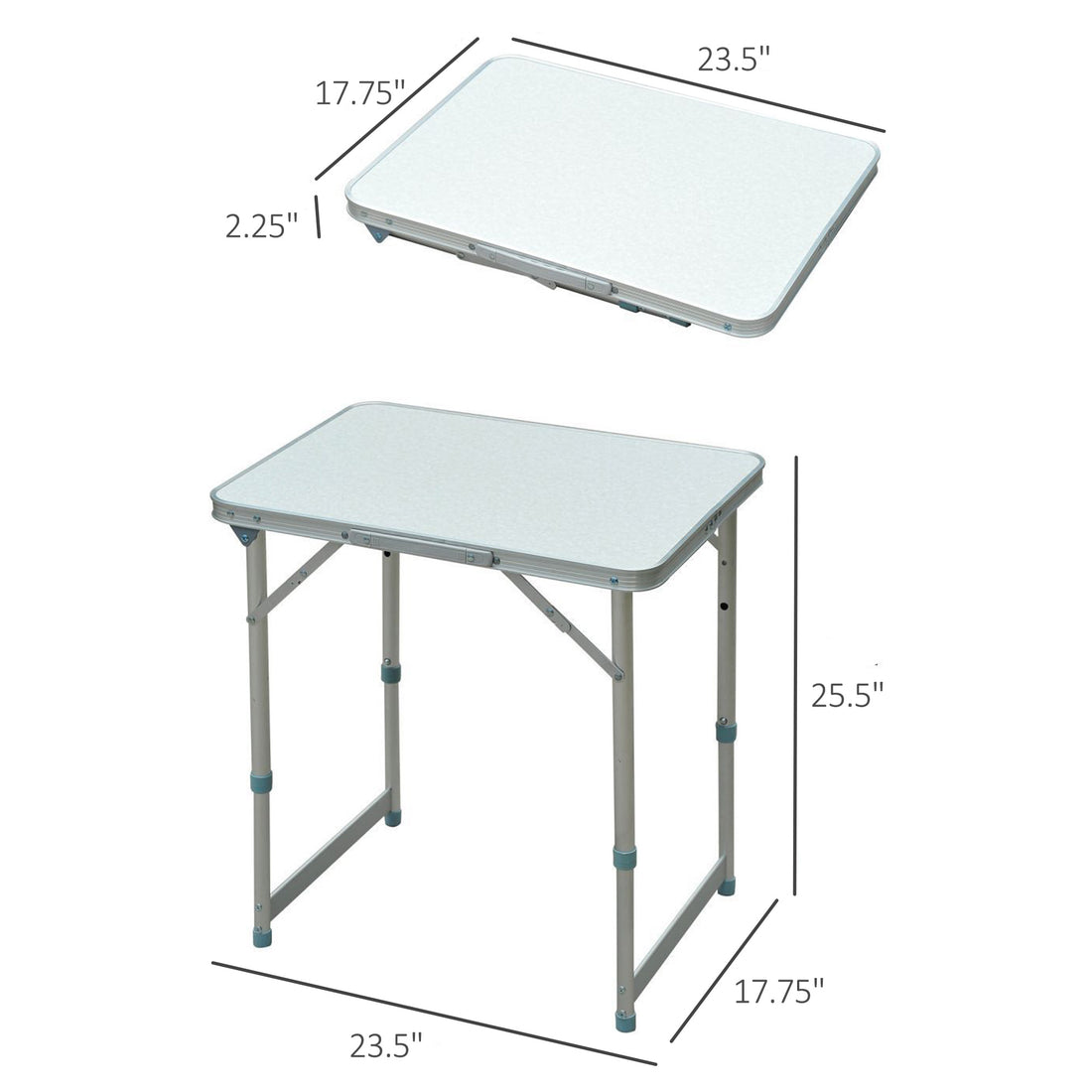 23" Portable Camping Table with Faucet Aluminum Lightweight Portable Folding Easy Clean Camping Table with Carrying Handle