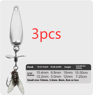 Fly Lure Hook Rotating Propeller Micro Suit