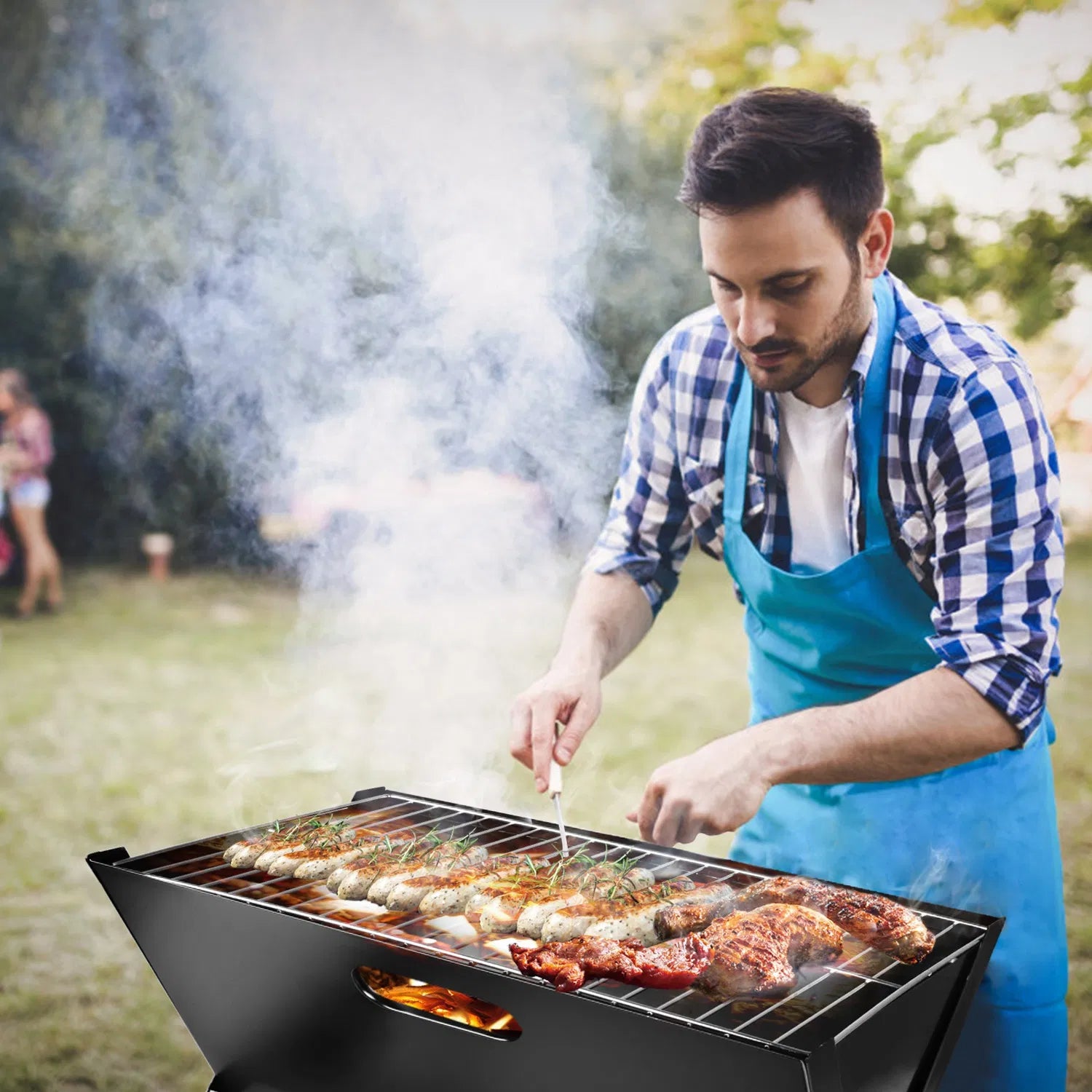 Foldable BBQ Grill Portable BBQ Barbecue Grill Camping Garden Outdoor Travel For Camping Picnic RV Travel