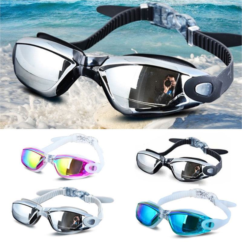 Professional Silicone Swimming Anti-fog Electroplating Goggles
