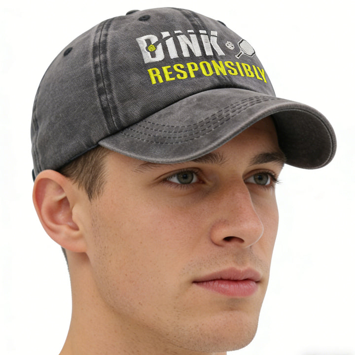 Pickleball Hat For Men Women, Adjustable Embroidered Wash Cotton Baseball Cap